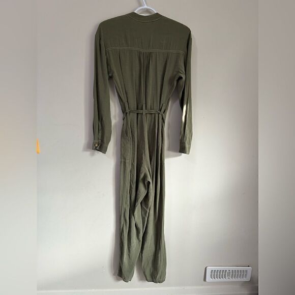 Zara Green Long Sleeves Belted Jumpsuit - Picture 10 of 15